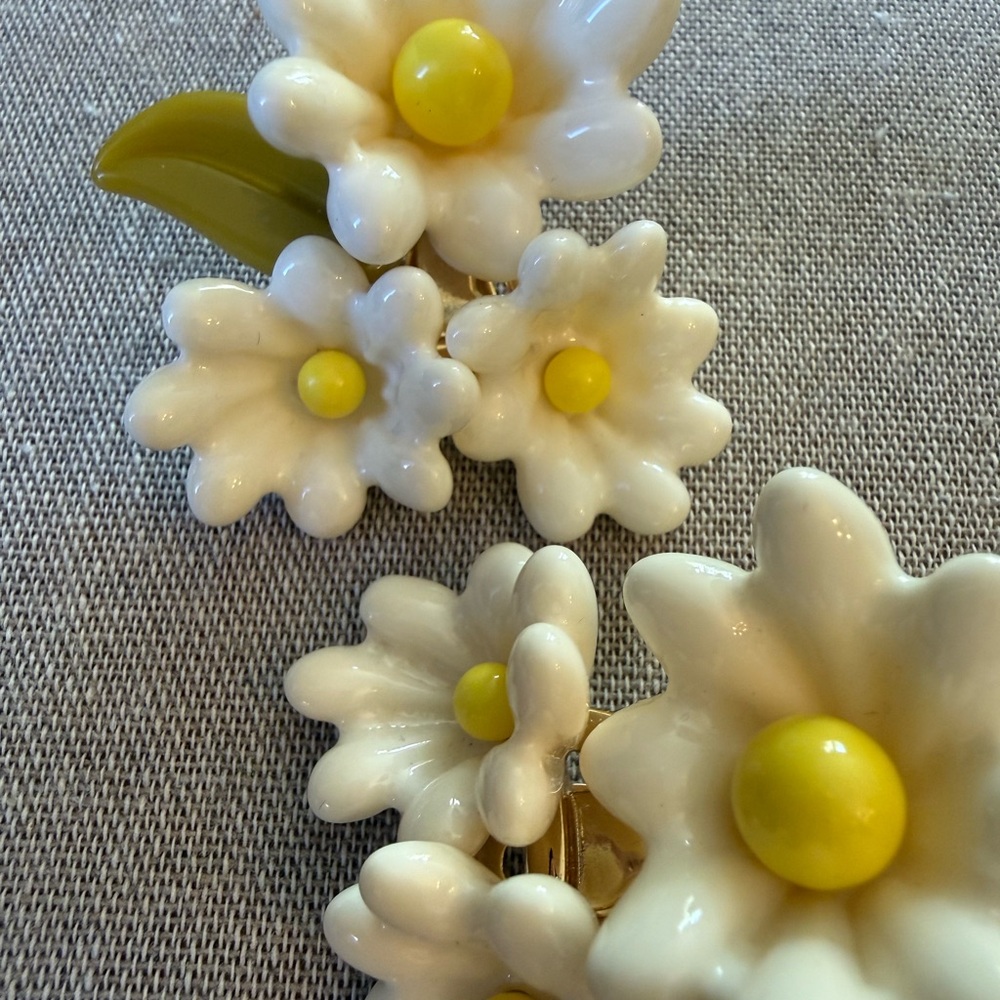 Lele Sadoughi White and Yellow Daisy Cluster Earrings - Picture 9 of 9